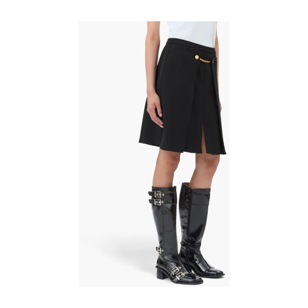 Ganni Zwarte Rok Verhoog Stijl Luxueus Gevoel Black Dames