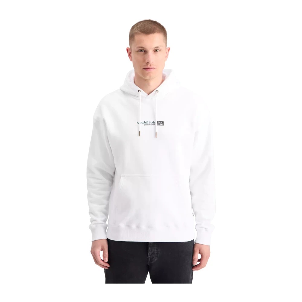 Scotch & Soda Artwork Hoodie White Heren
