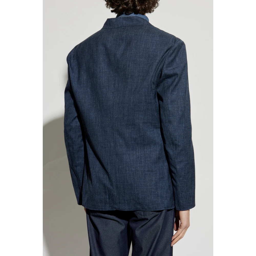 Giorgio Armani Blazer met open revers Blue Heren