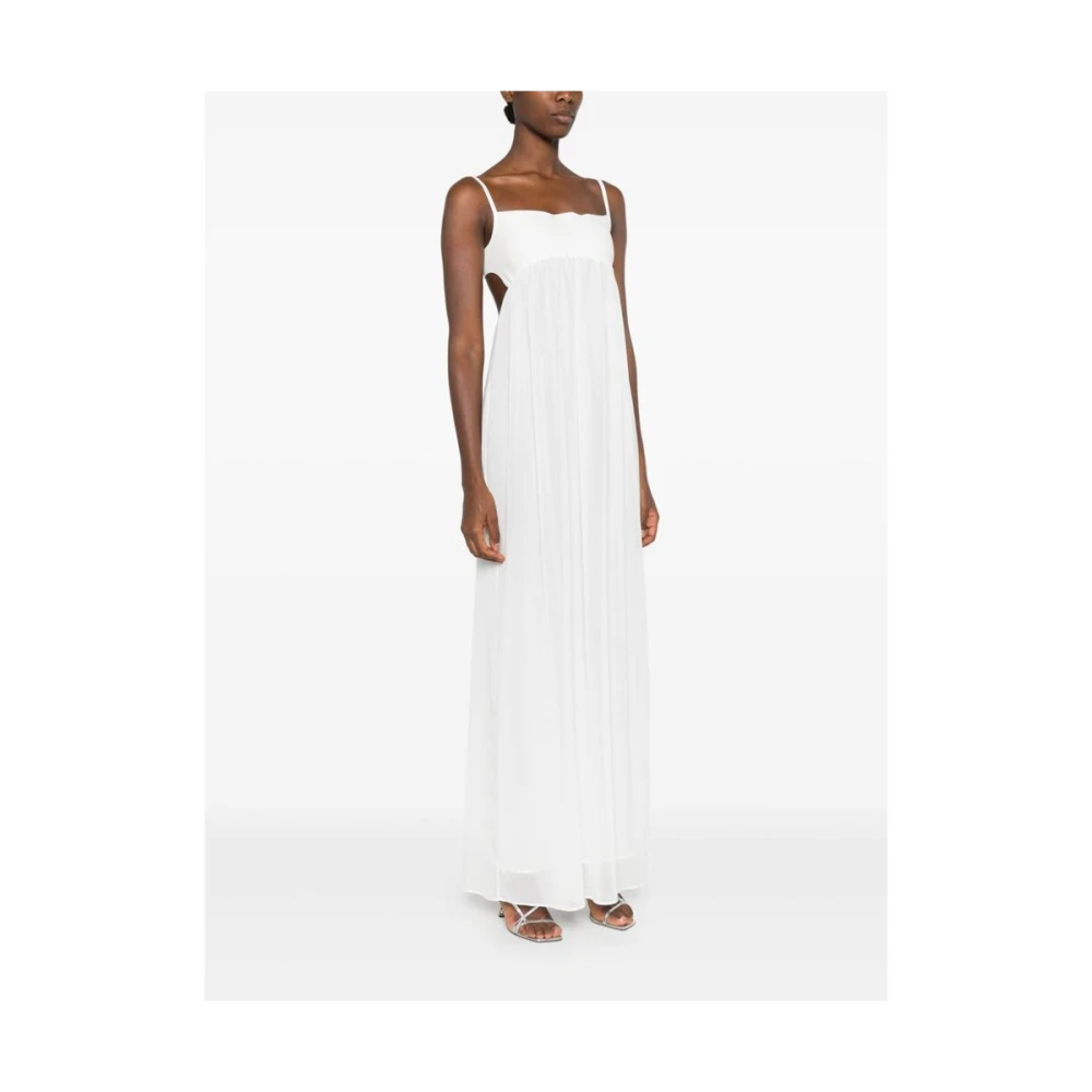 Jacquemus Witte Jurk met Vierkante Hals en Uitsnijding White Dames