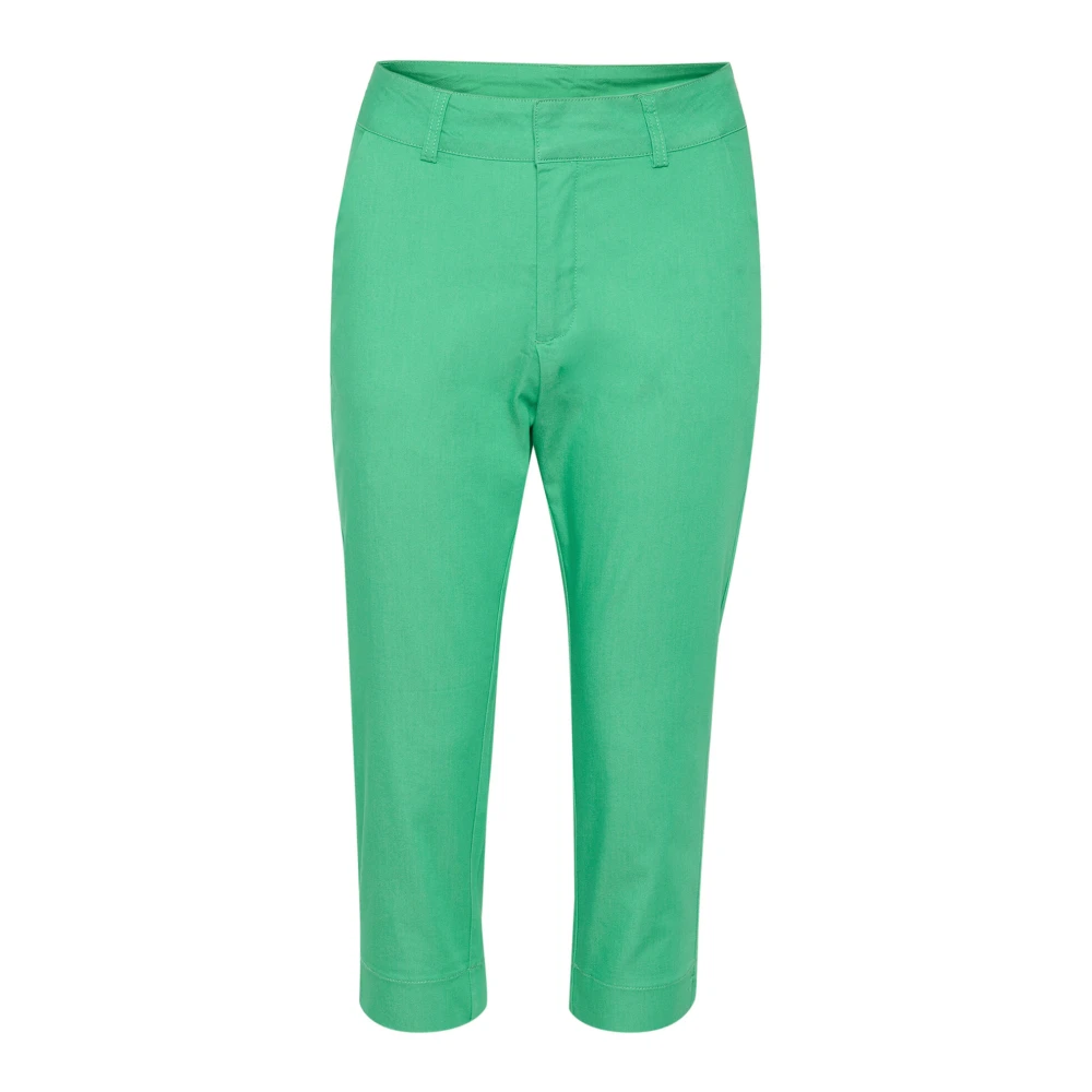 Kaffe Groene Capri Broek Gumdrop Stijl Green Dames