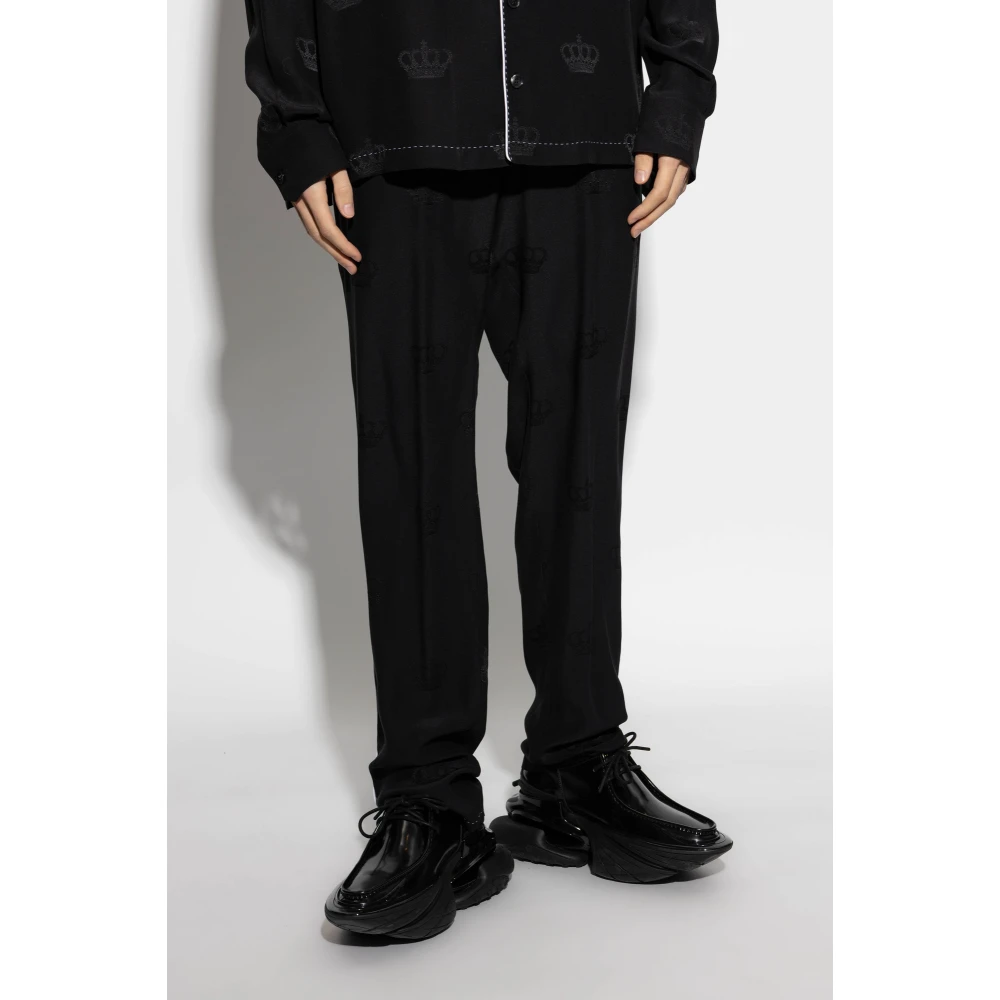 Dolce & Gabbana Zijden broek Black Heren