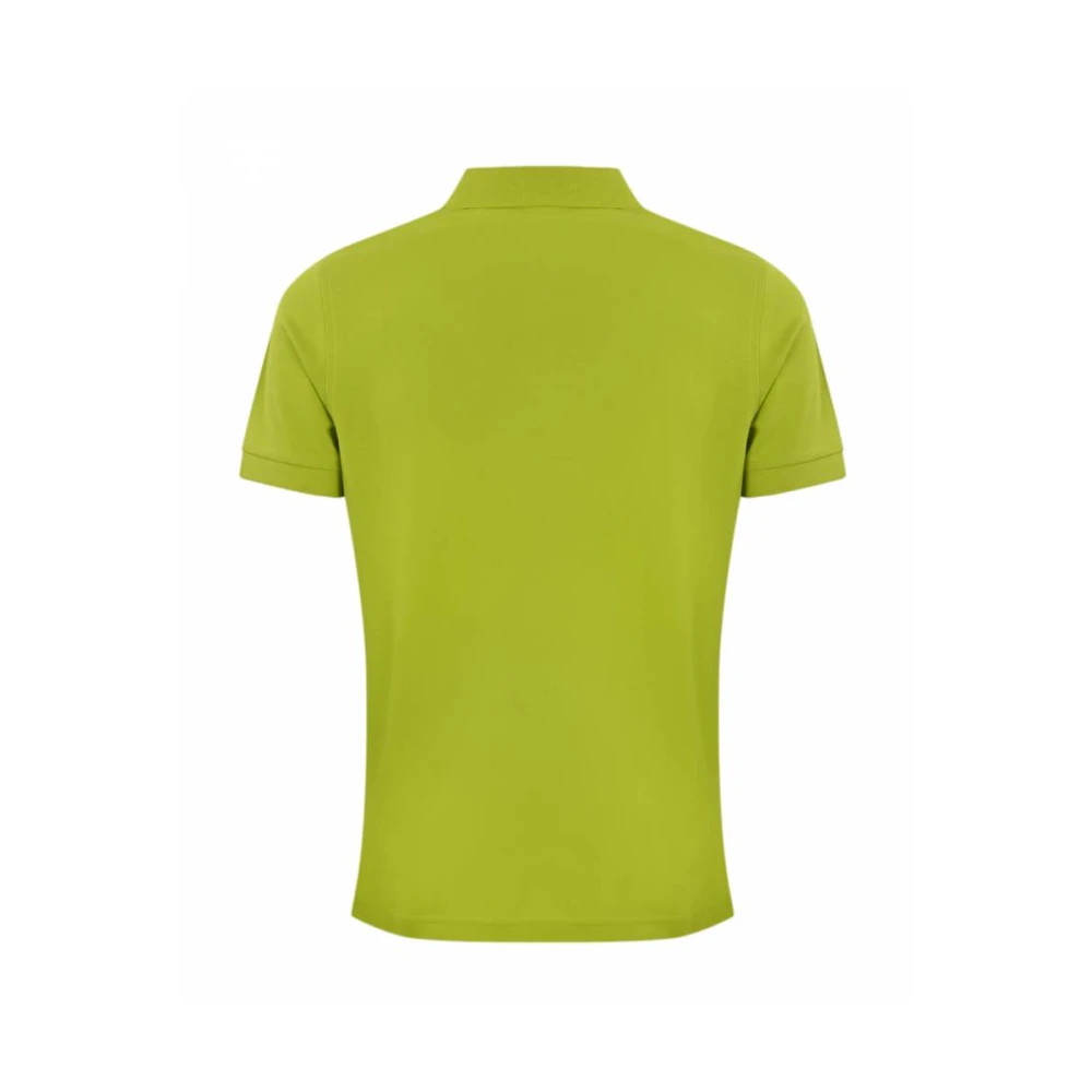 Fay Bicolor Polo Shirt met Dubbele Kraag Green Heren