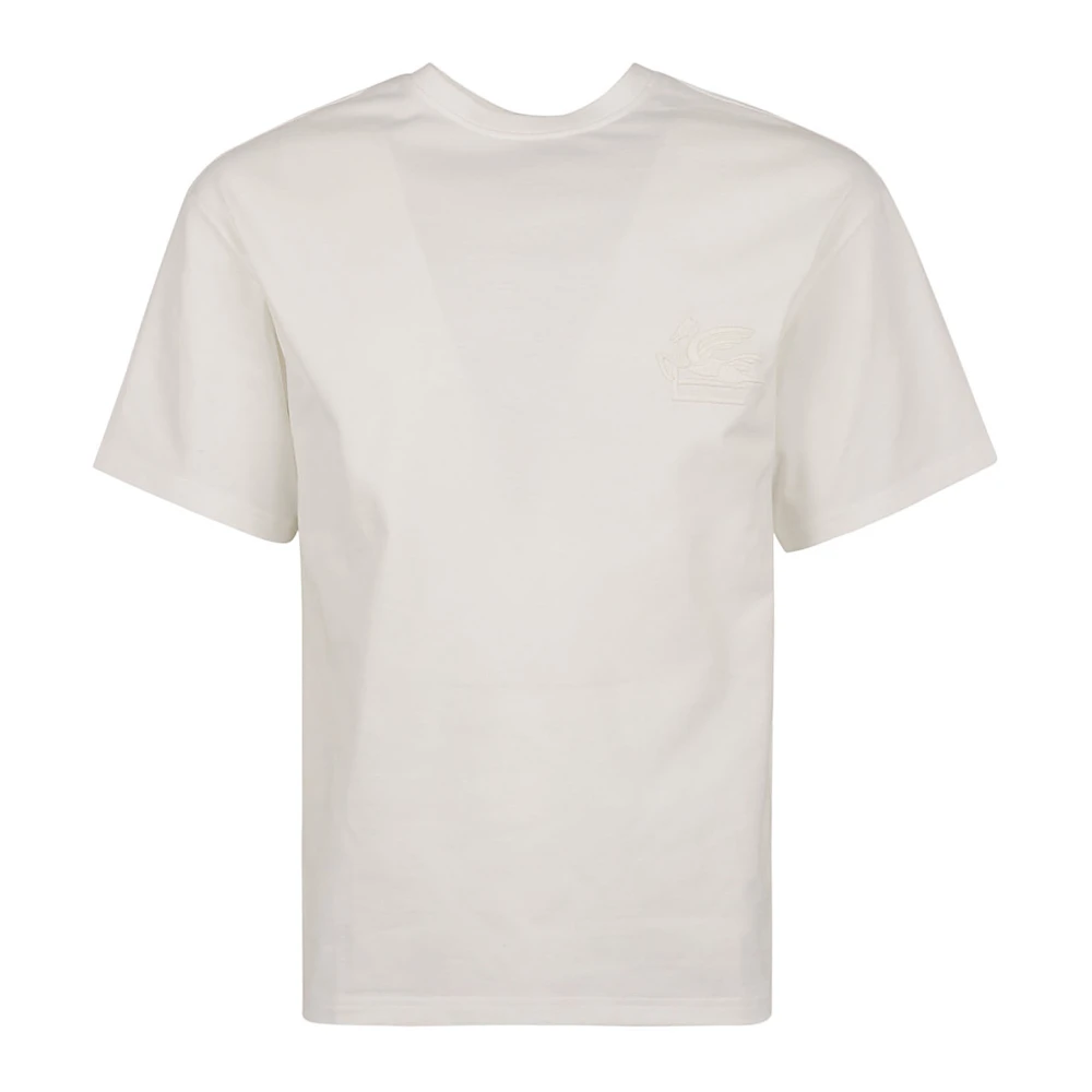 ETRO Pegaso Geborduurd Katoenen T-Shirt White Heren
