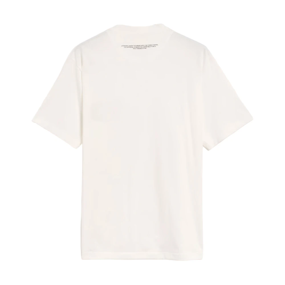 Y-3 Klassiek katoenen T-shirt met bedrukt logo White Heren