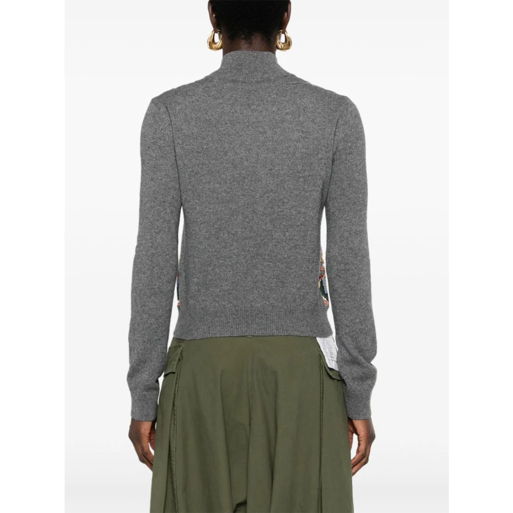 ETRO Groene bloemen hoge hals trui Multicolor Dames