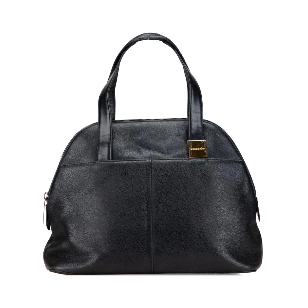 Burberry Vintage Women's Black Pre-Owned Carry All Leather Satchel