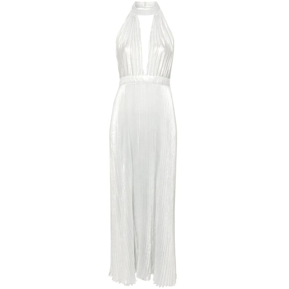 L'idée Metallic Halterjurk met Diepe V-hals Gray Dames
