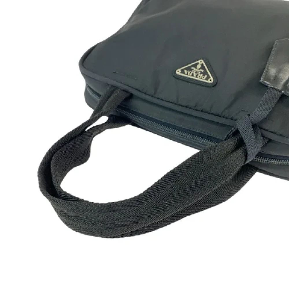 Prada Vintage Pre-owned Canvas handbags Black Dames
