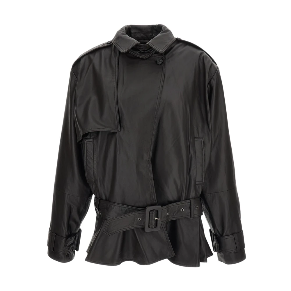 Rotate Birger Christensen Biker Leather Jacket - Female - Leather Jackets - Brown - Xs - Jackets