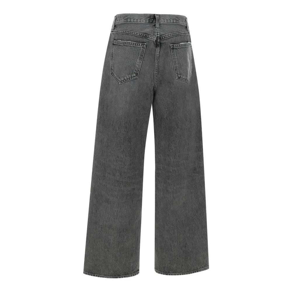 Agolde Zwarte Low Slung Baggy Jeans Black Dames