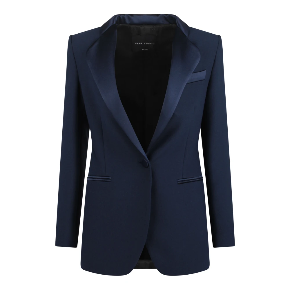 Hebe Studio Klassieke Single-breasted Blazer Blue Dames