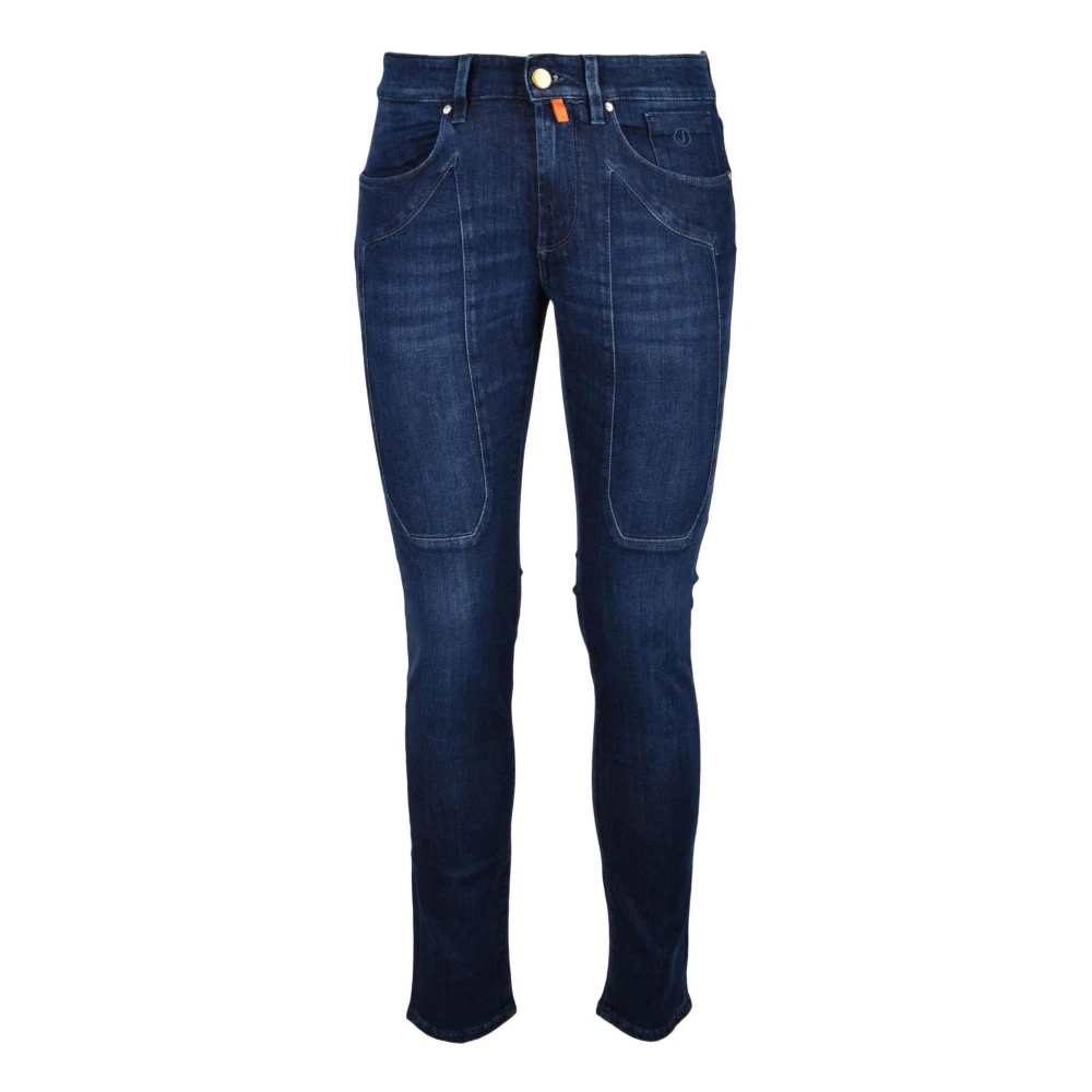 Jeckerson Blauwe Zip & Button Jeans met Zakken Blue Heren