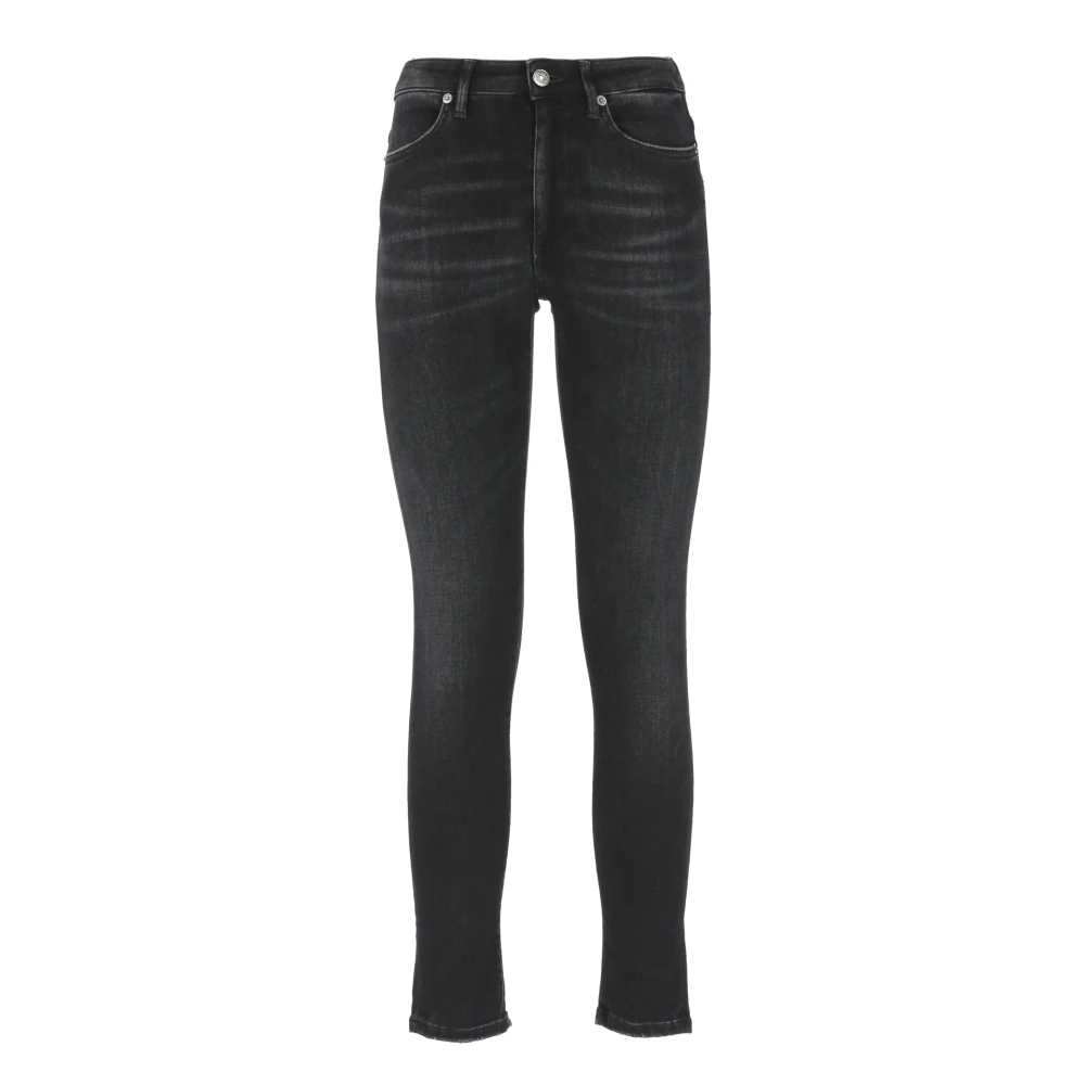 Dondup Zwarte katoenen jeans met zakken Black Dames