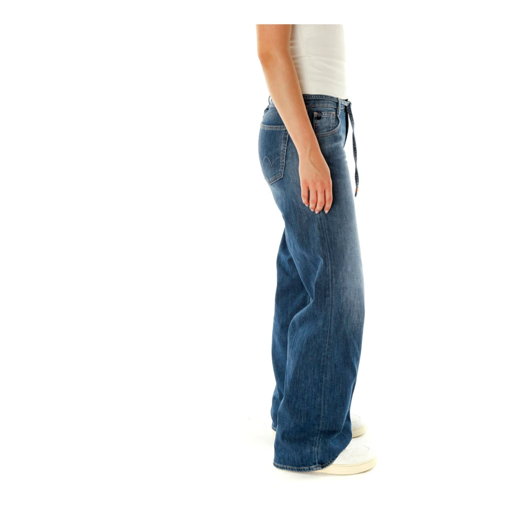 Le Temps Des Cerises Wide Leg Mid Waist Jeans Blue Dames