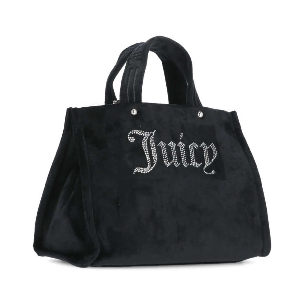 Juicy Couture Zwarte Velvet Winkel Tas met Bijpassende Clutch Black Dames