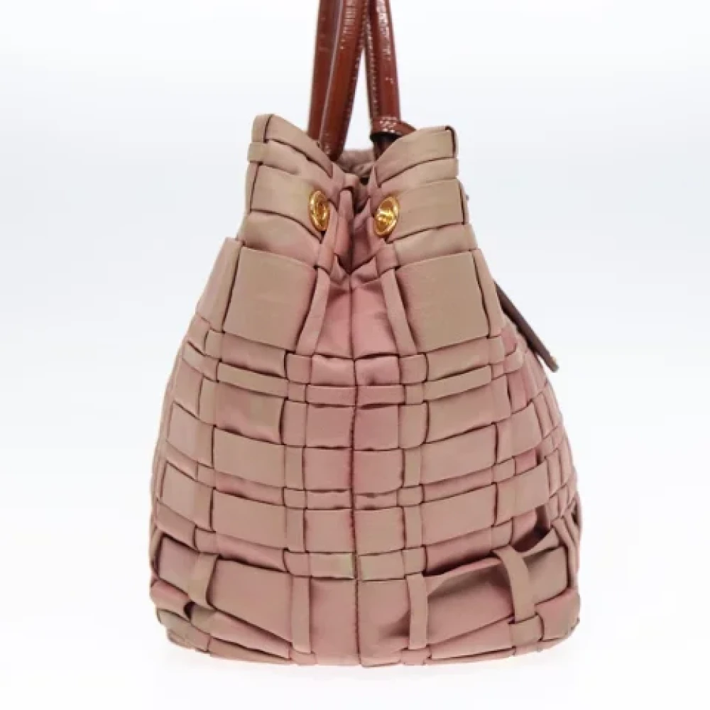 Prada Vintage Pre-owned Nylon handbags Brown Dames