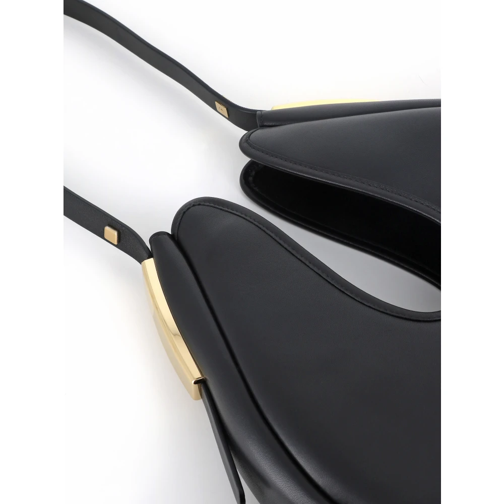 Lanvin Zwarte Leren Druppelvormige Tas Black Dames