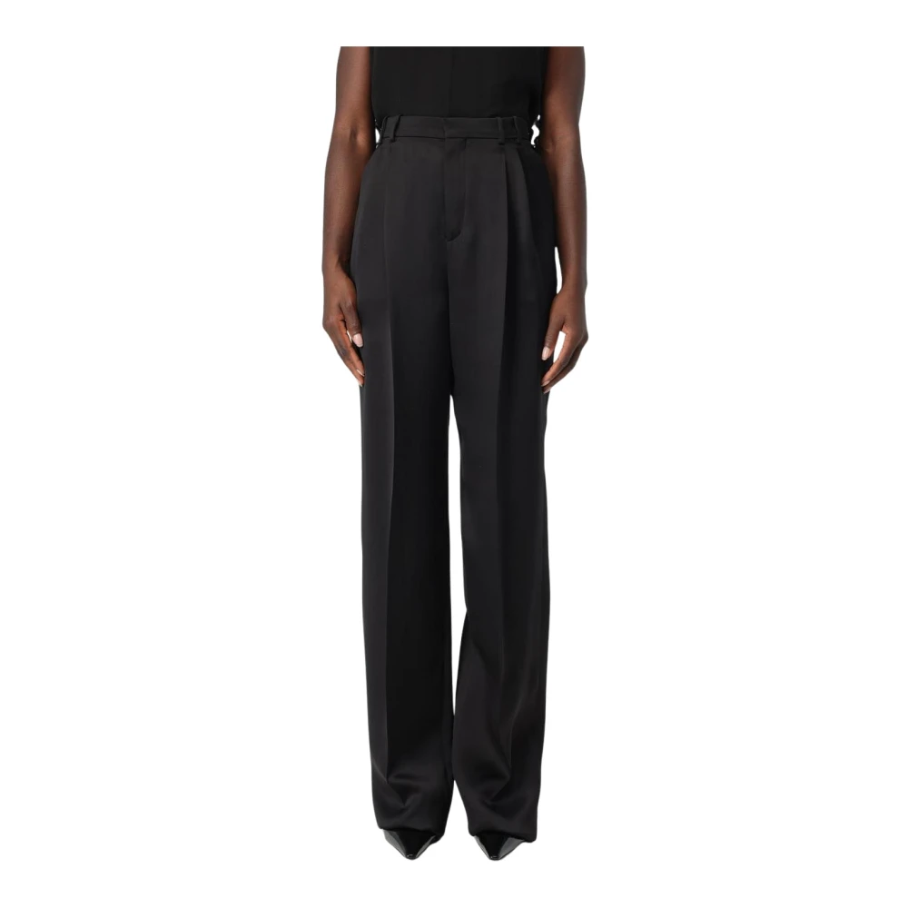Saint Laurent Women's Black Wide Leg Trousers