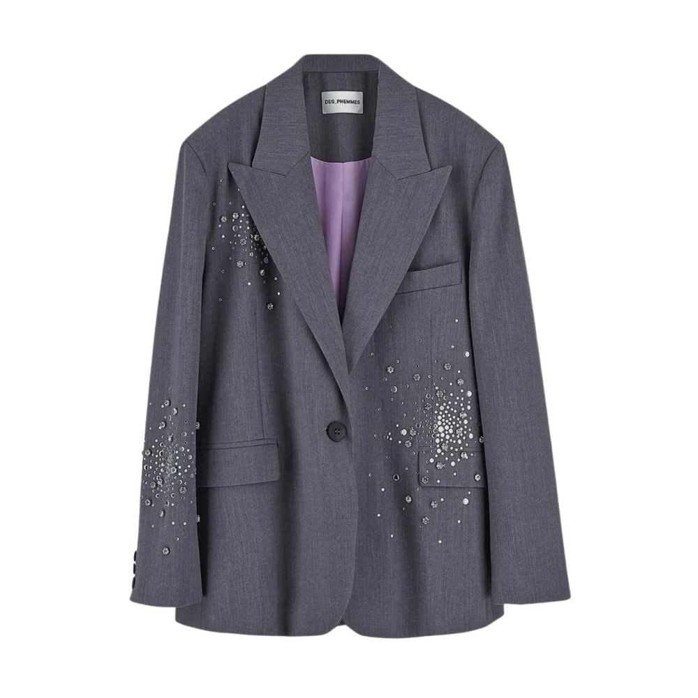 DES Phemmes Rhinestone-versierde grijze blazer Gray Dames