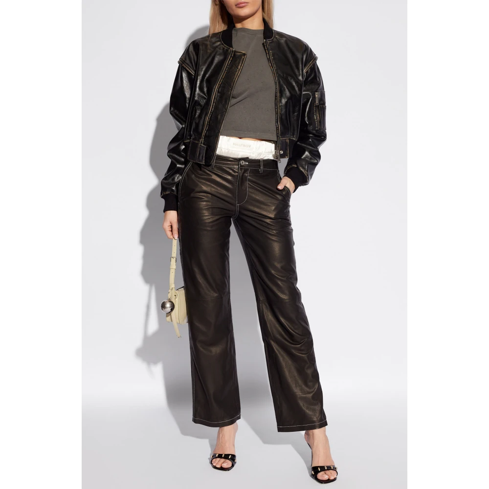 Halfboy Leren broek Black Dames