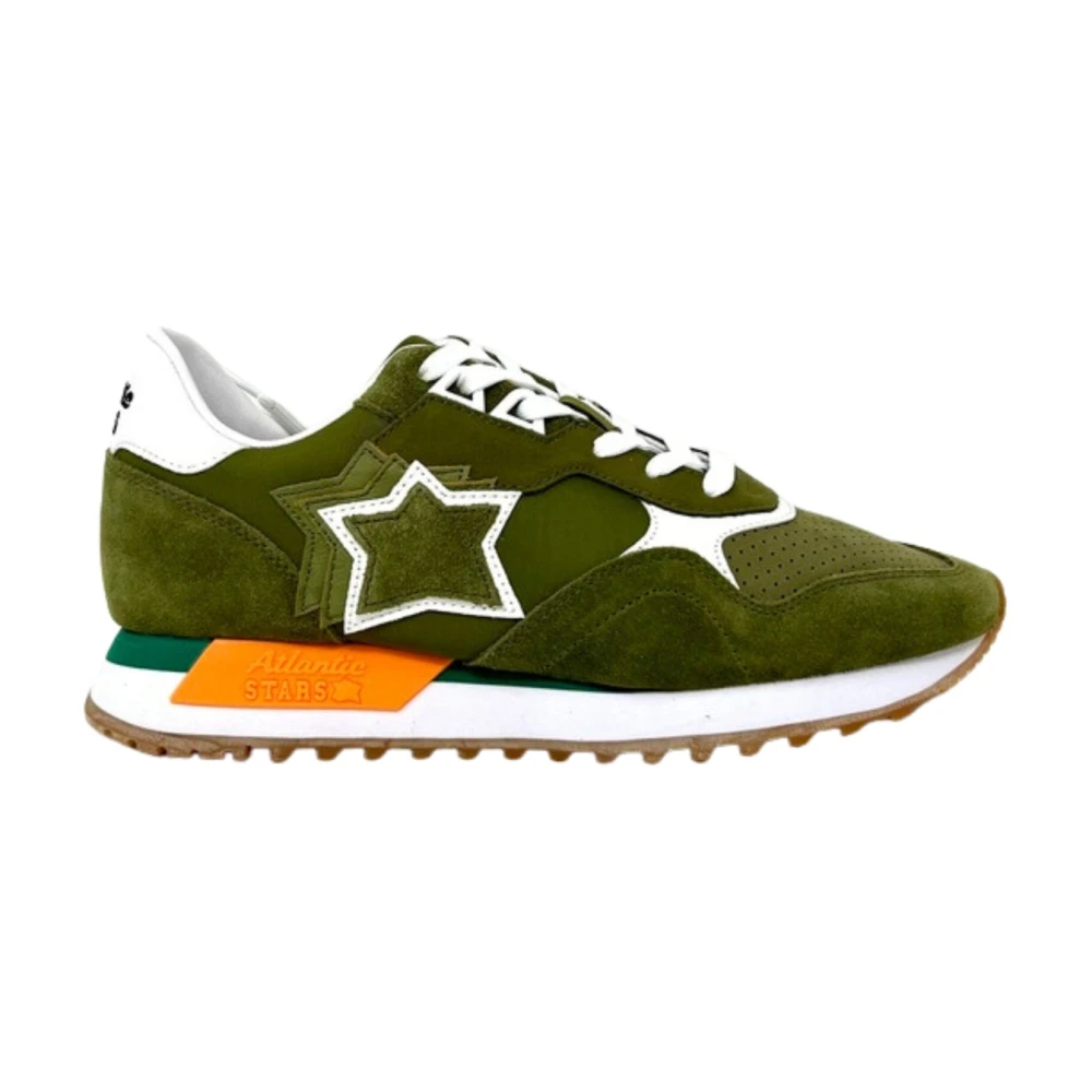 Atlantic Stars Groene leren sneakers met sterren Heren Schoenen