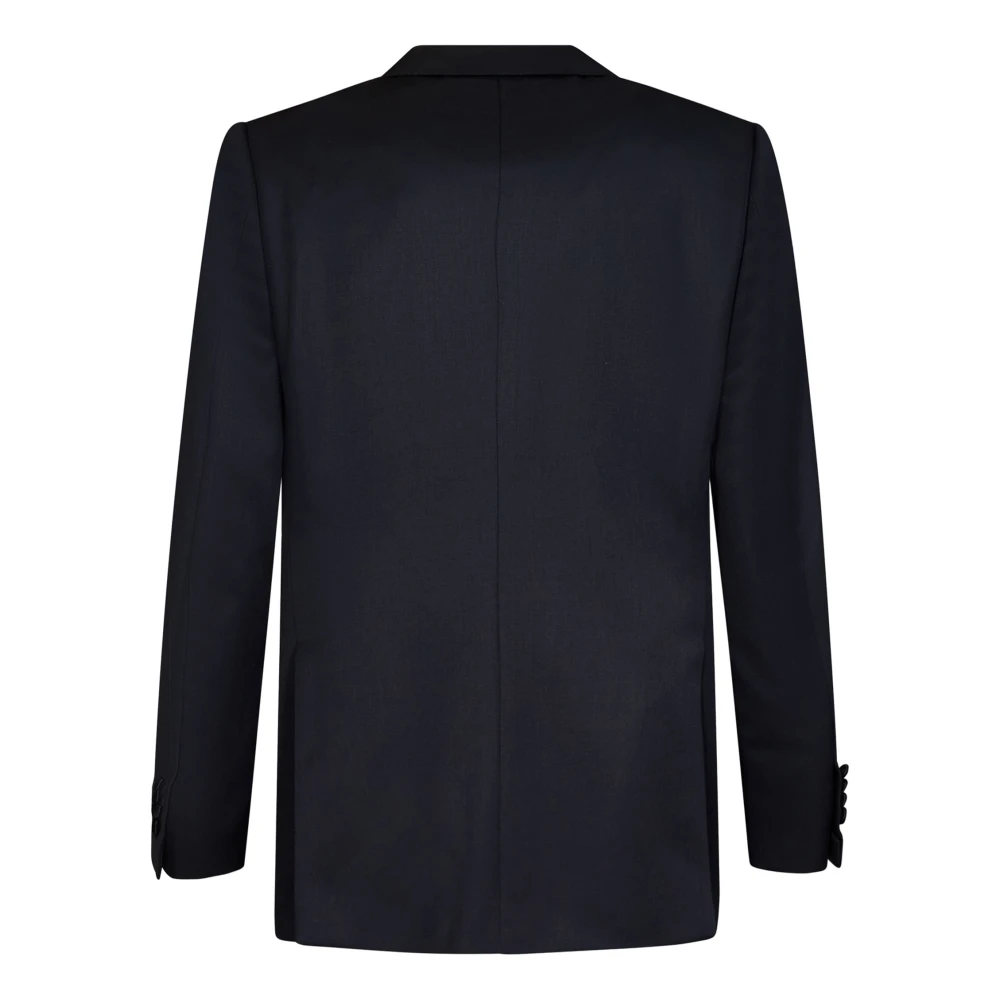 Brioni Blauwe Zijden Peak Revers Blazer Jurk Blue Heren
