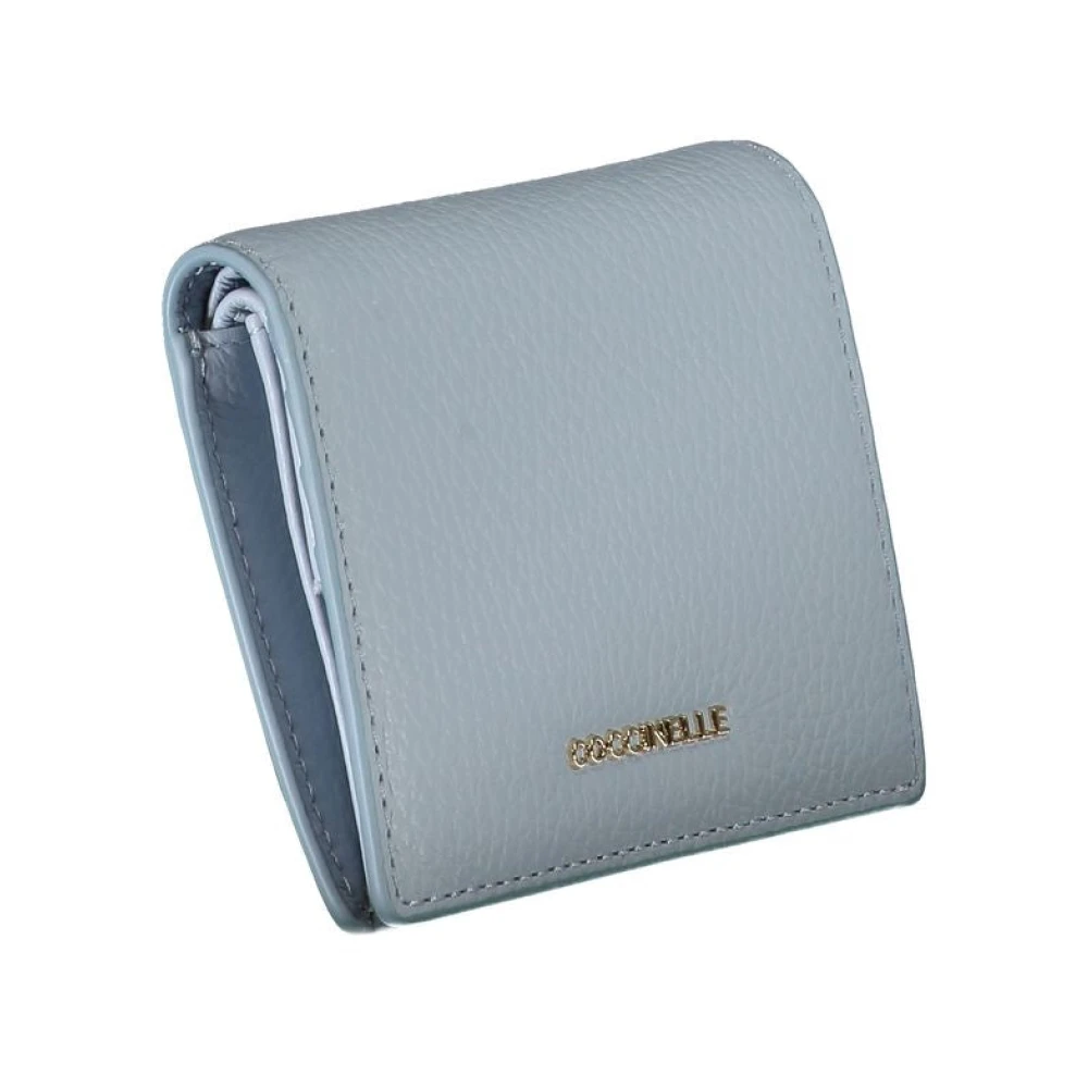 Coccinelle Blauw Leren Portemonnee met Automatische Sluiting Blue Dames
