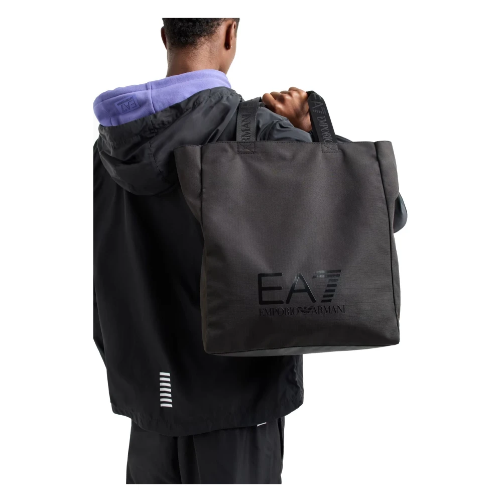 Armani Veelzijdige Technische Stoffen Shopper Tas Black Heren