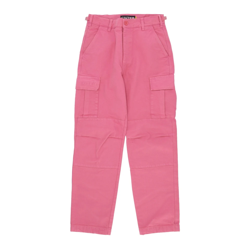 Iuter Canvas Cargo Broek Streetwear Pink Heren