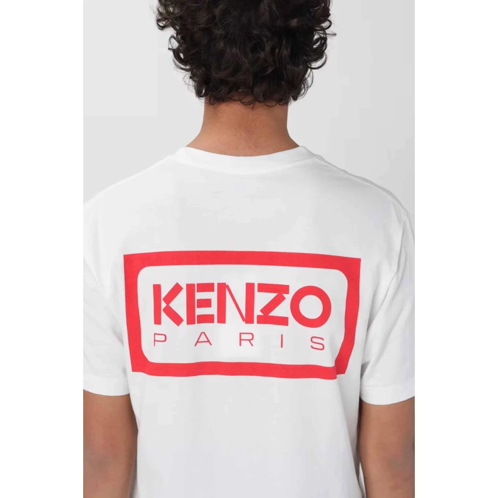 Kenzo Rood Logo T-shirt Korte Mouwen White Heren