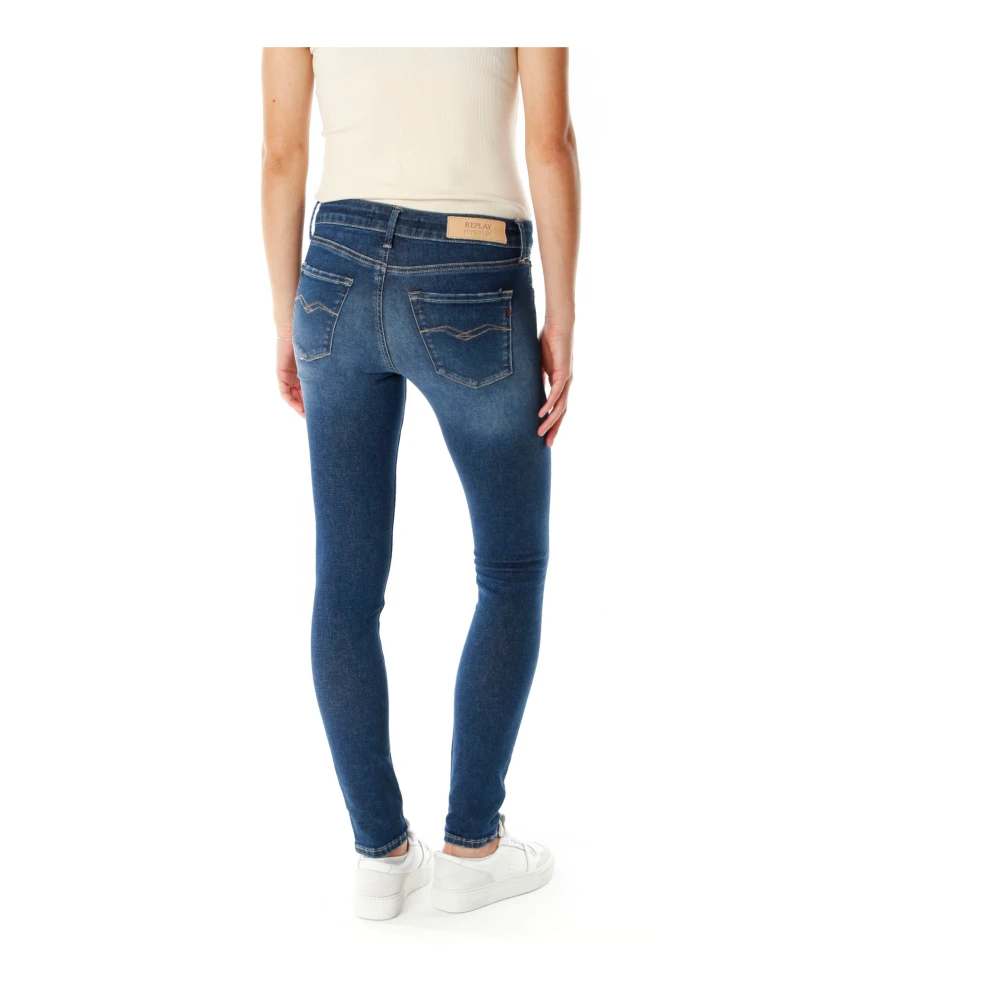 Replay Skinny Fit Jeans Blue Dames