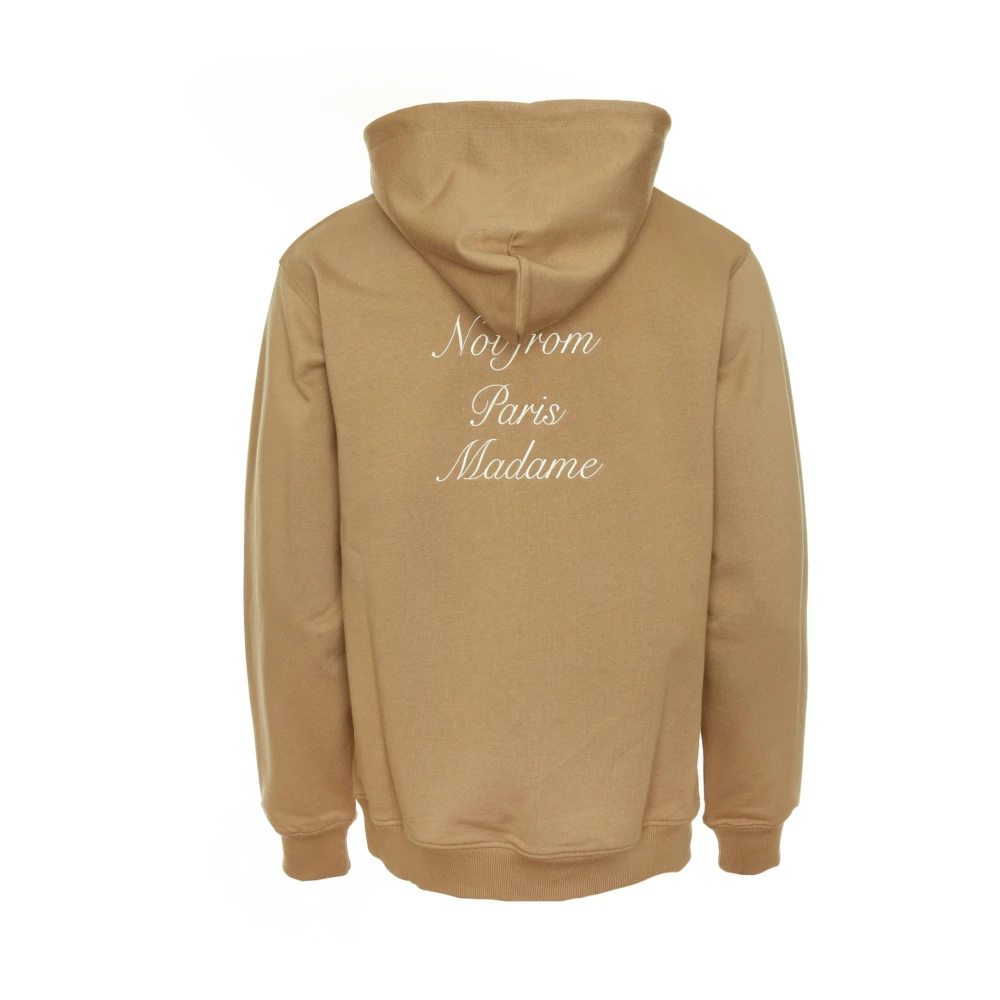Drole de Monsieur Calligraphy Slogan Hoodie Brown Heren