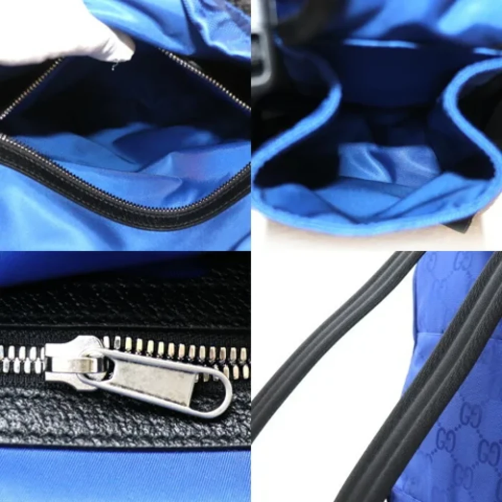Gucci Vintage Pre-owned Nylon backpacks Blue Dames