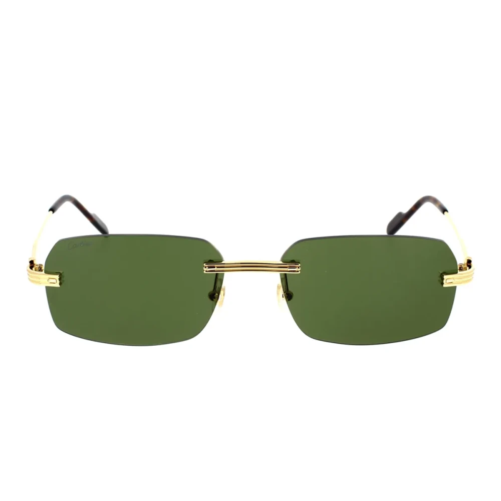 Cartier Unisex Yellow Vintage Rectangular Sunglasses Ct0271s 002 - Sunglasses - 58 Mm - Accessories
