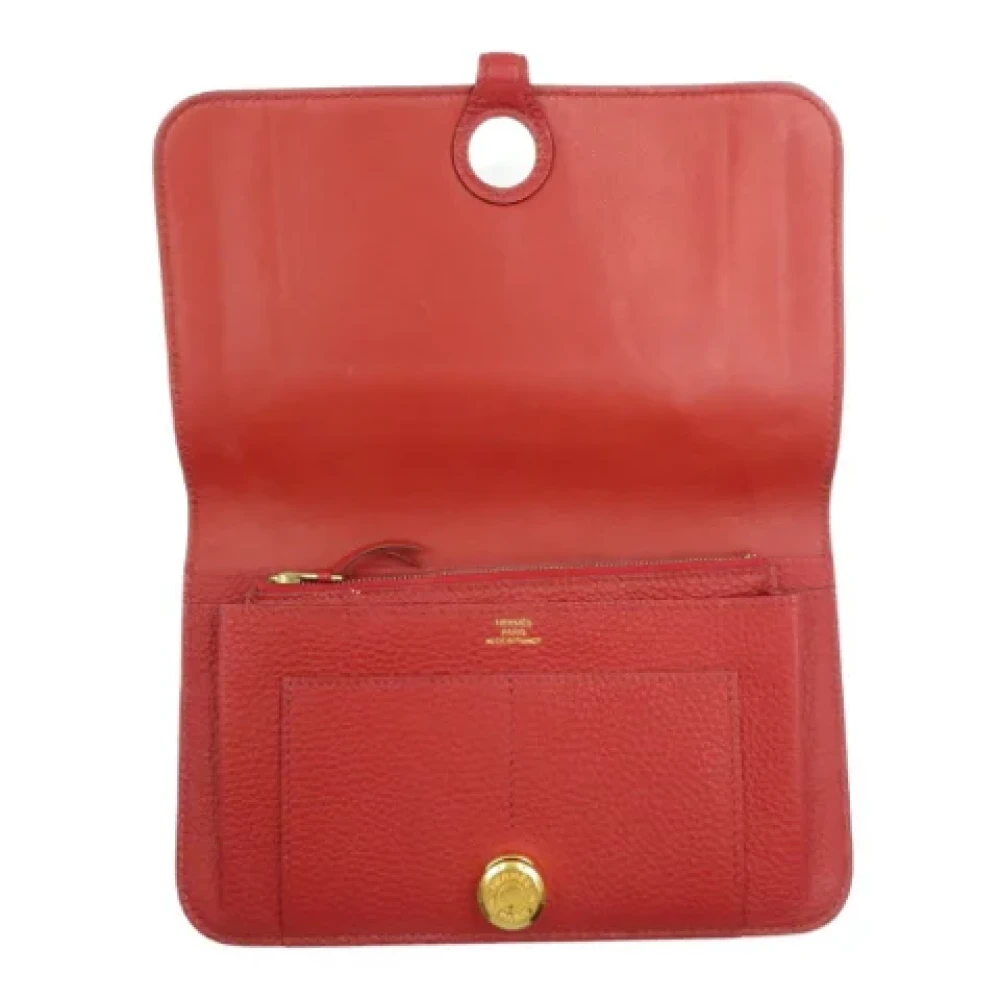Hermès Vintage Pre-owned Canvas wallets Red Dames