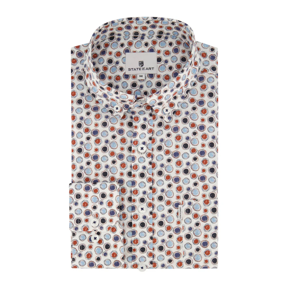 State of Art Casual wit overhemd met bedrukt ontwerp Multicolor Heren