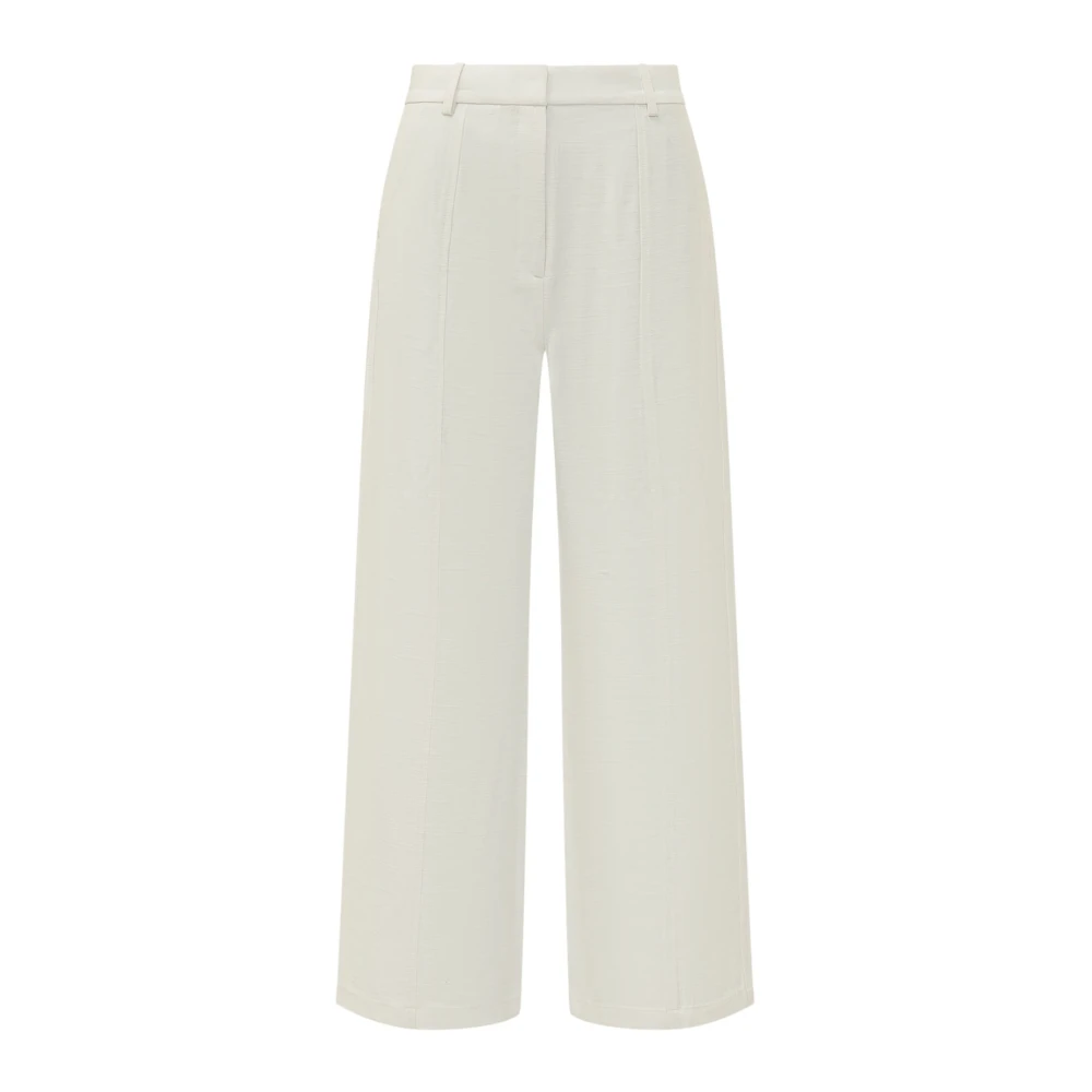 Calvin Klein Beige Wide Trousers, Female, M, Textured Shine Pant