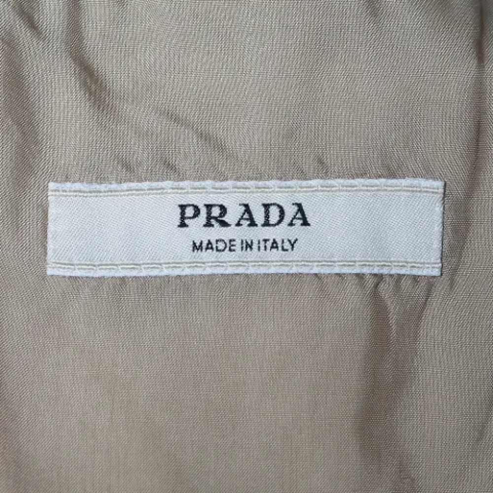 Prada Vintage Pre-owned Cotton outerwear Beige Dames