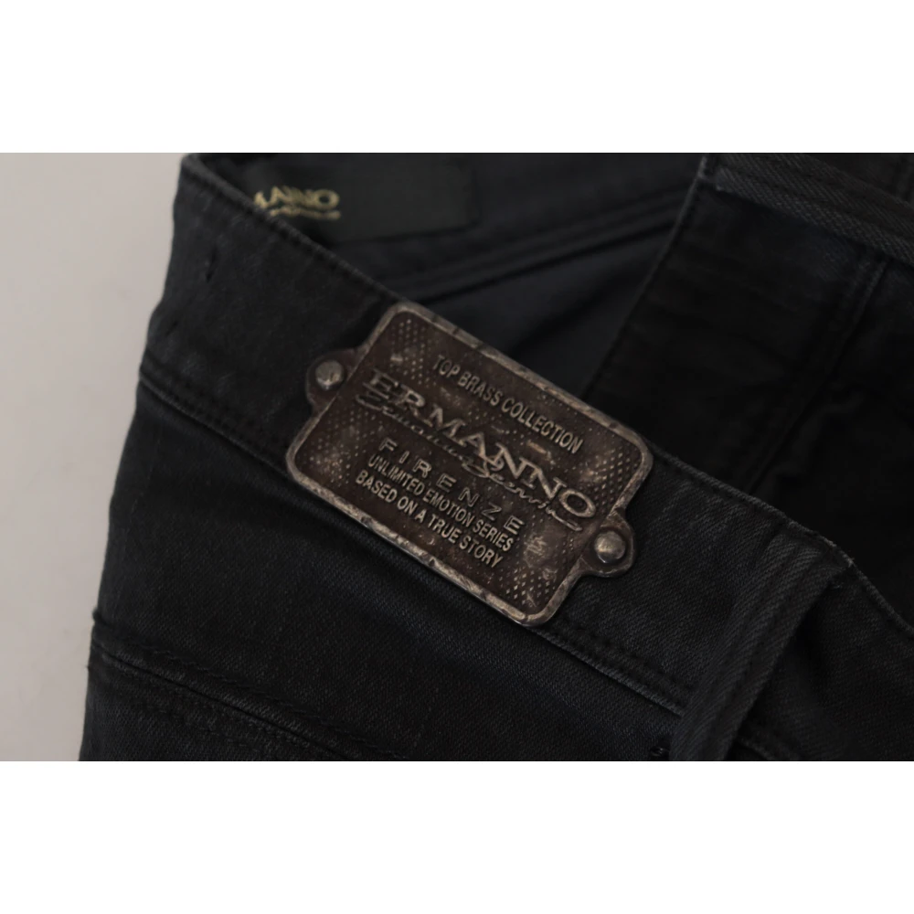 Ermanno Scervino Zwarte Skinny Jeans Lage Taille Black Dames