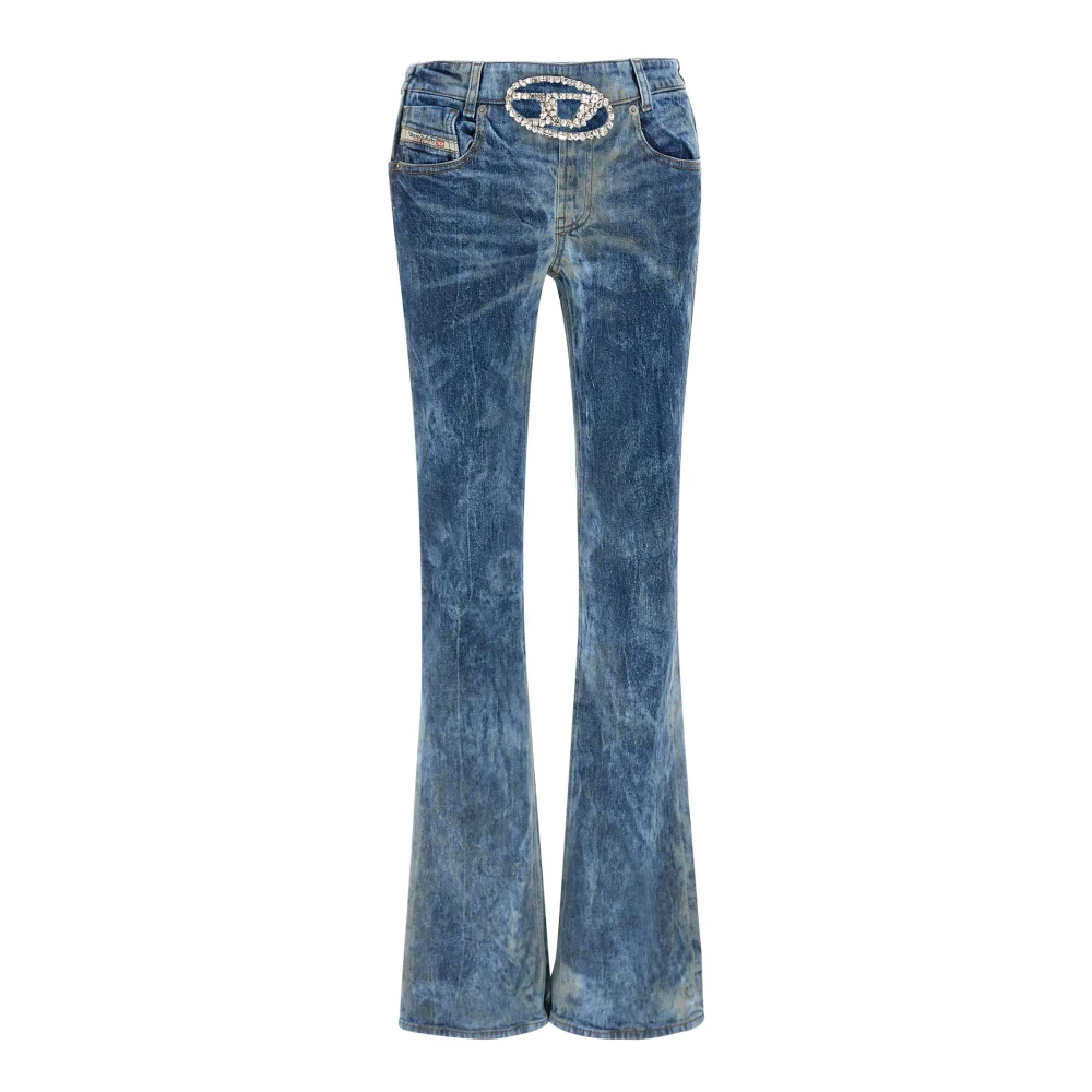 Diesel Blauwe Jeans met Oval D Gesp Blue Dames