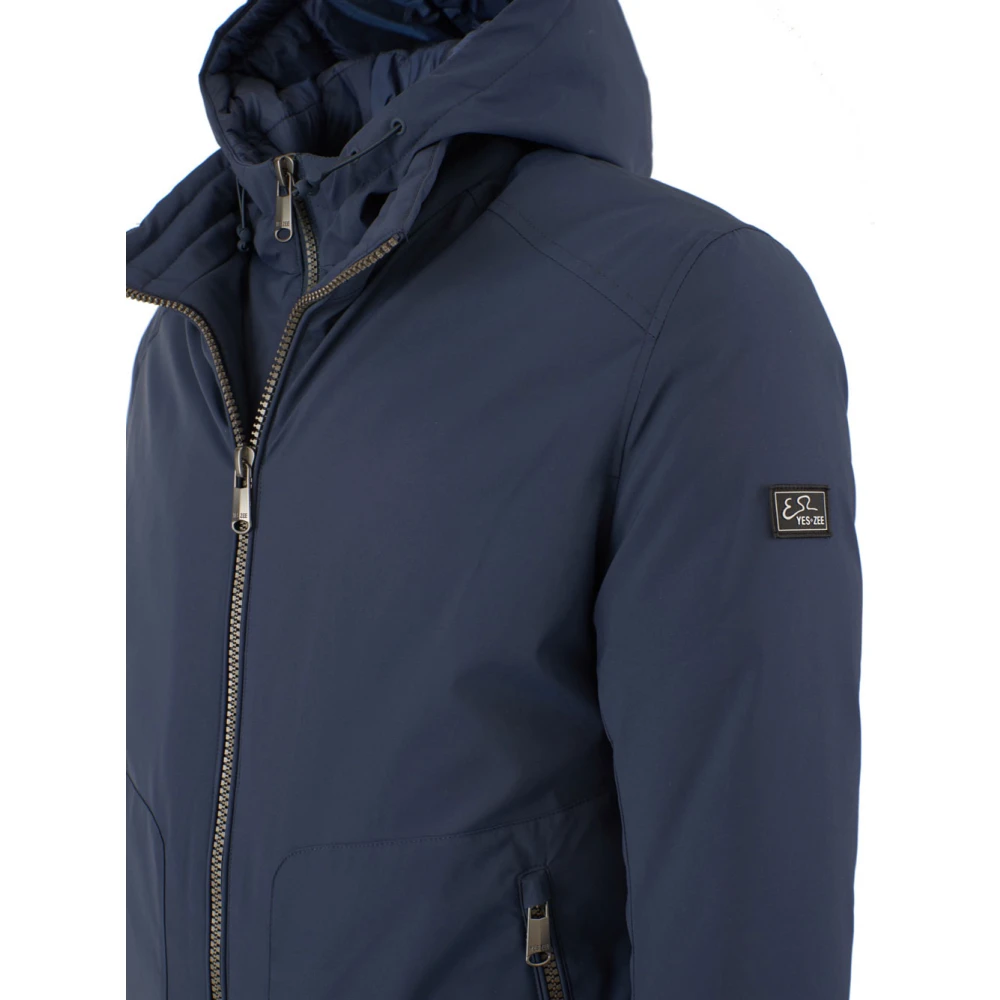 YES ZEE Blauwe Jassen Regular Fit Polyester Blue Heren