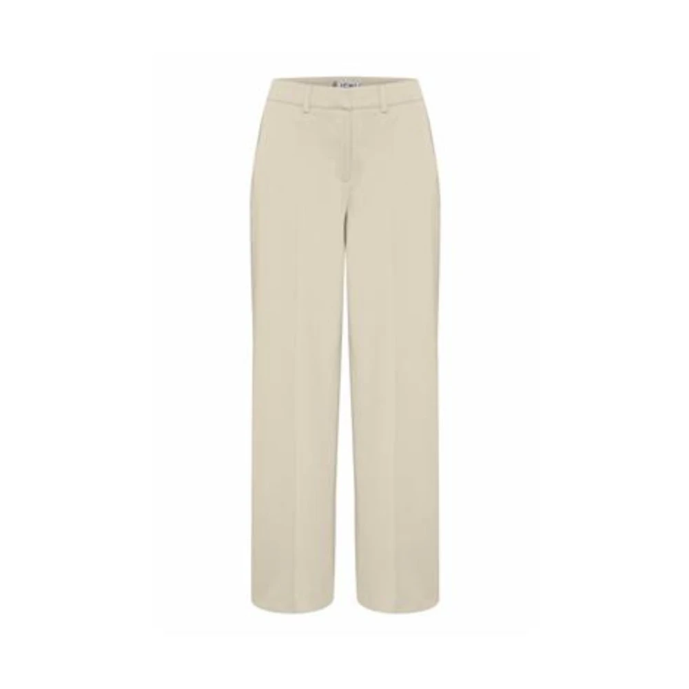 Ichi Casual gebreide broek voor dagelijks gebruik Beige Dames