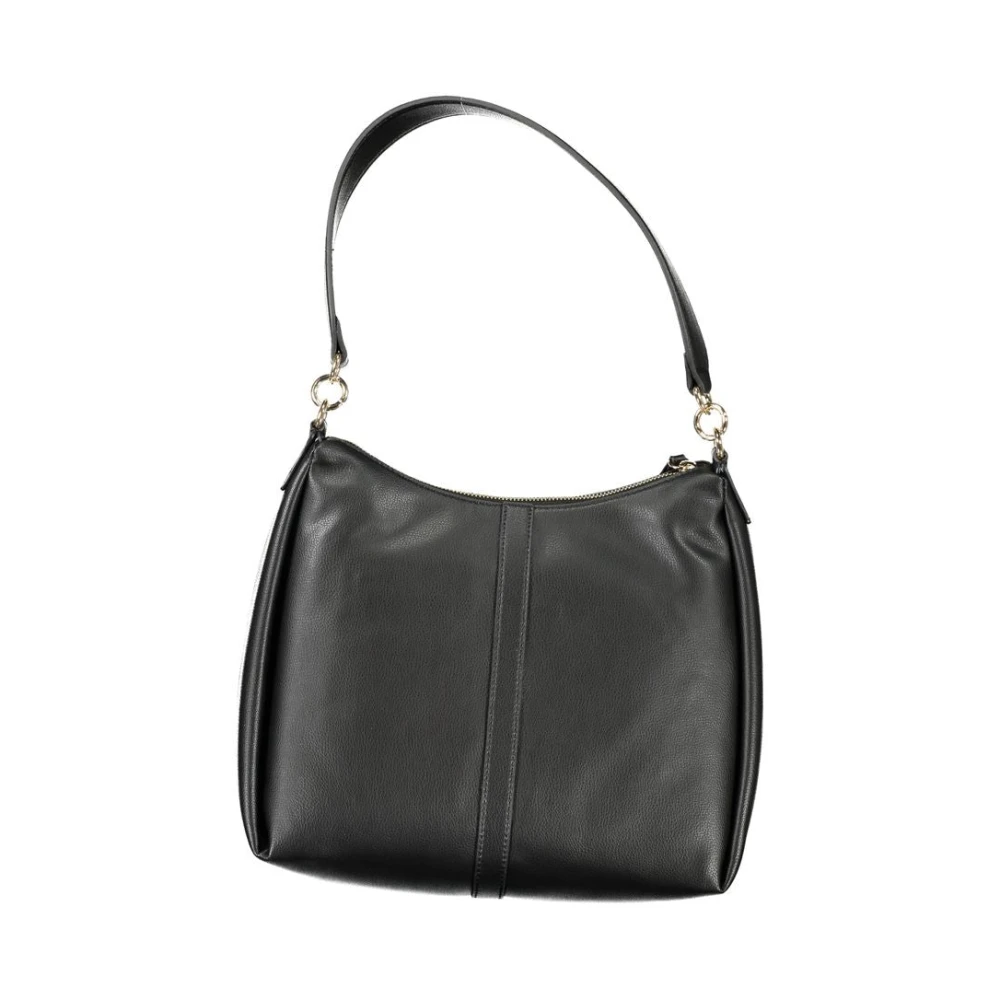 Tommy Hilfiger Zwarte Polyester Schoudertas met Rits Black Dames