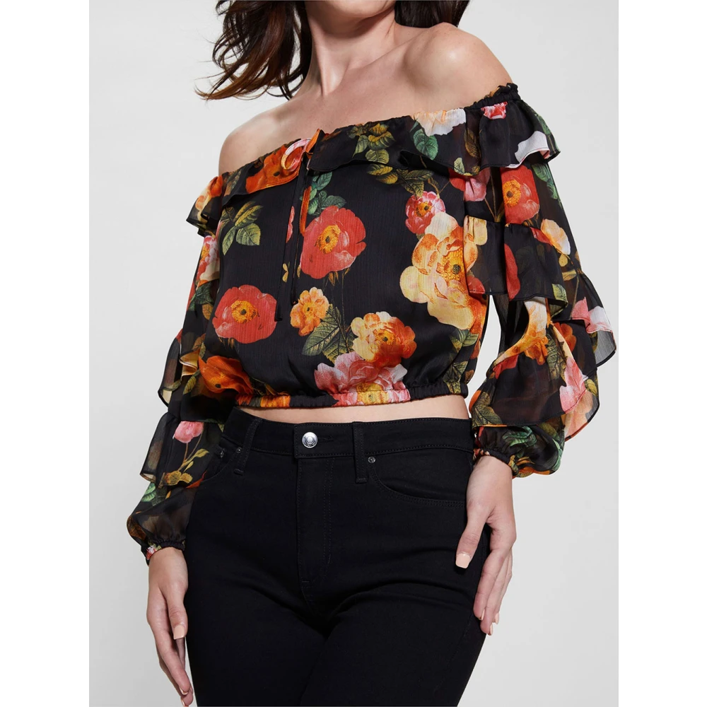 Guess Peony Charm Print Blouse Multicolor Dames