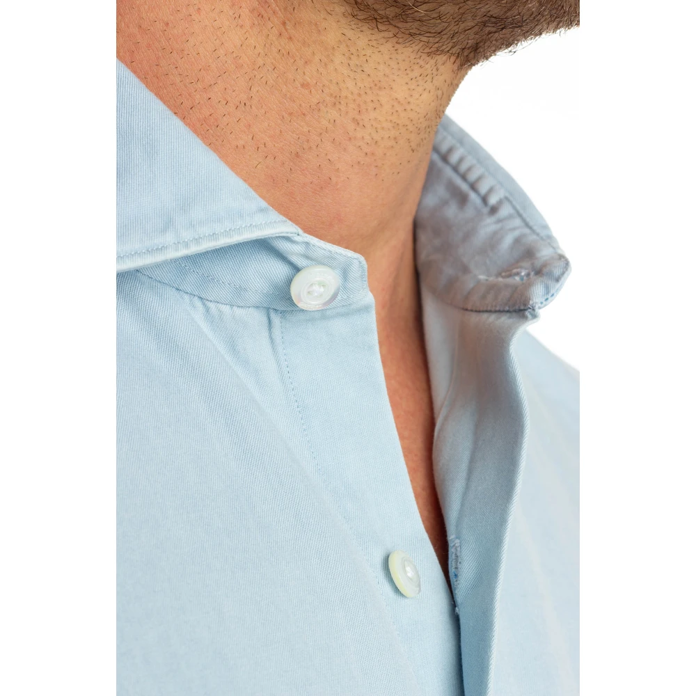 Finamore Denim Overhemd Sartorial Comfort Blue Heren