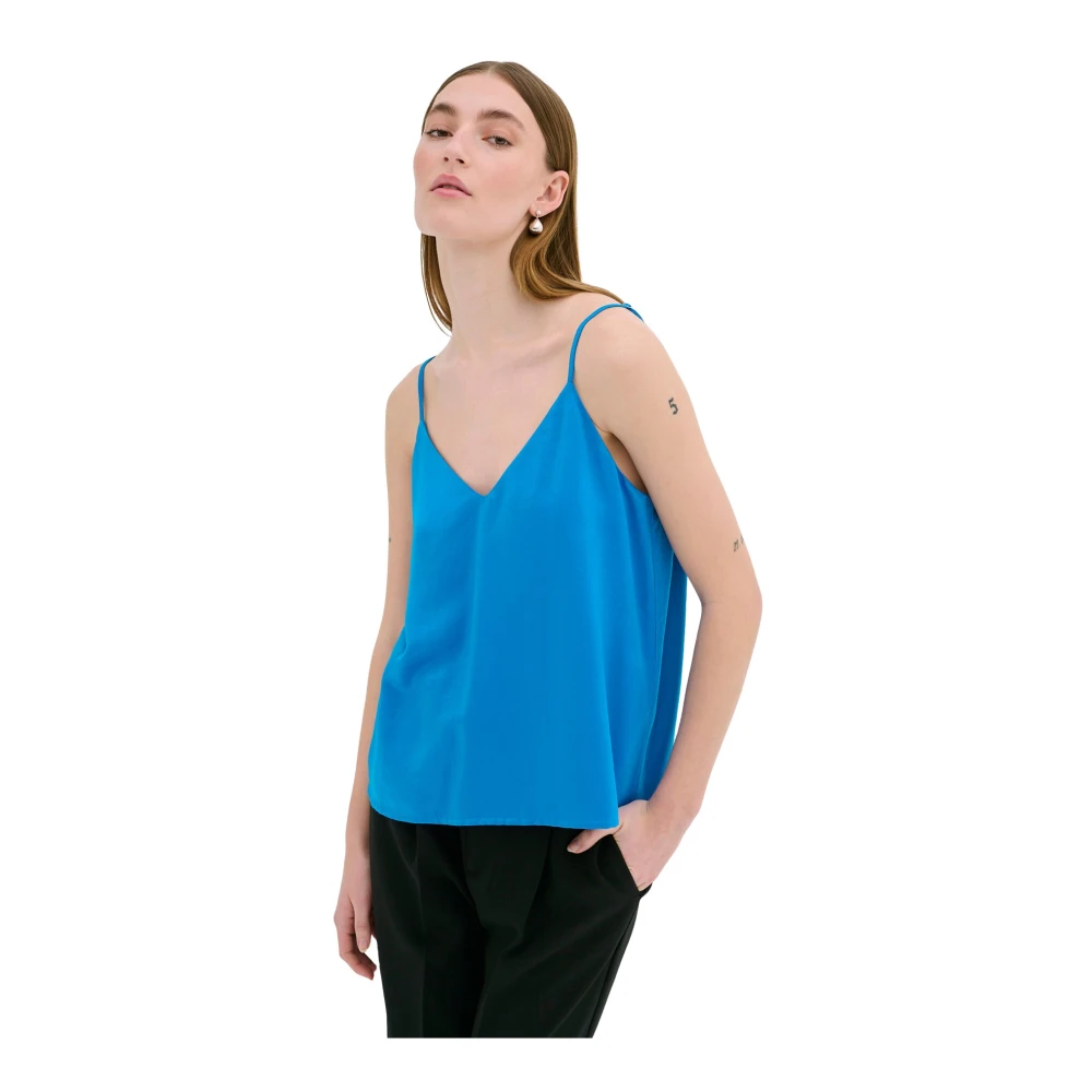 My Essential Wardrobe Verstelbare Strap Top in Directoire Blue Dames