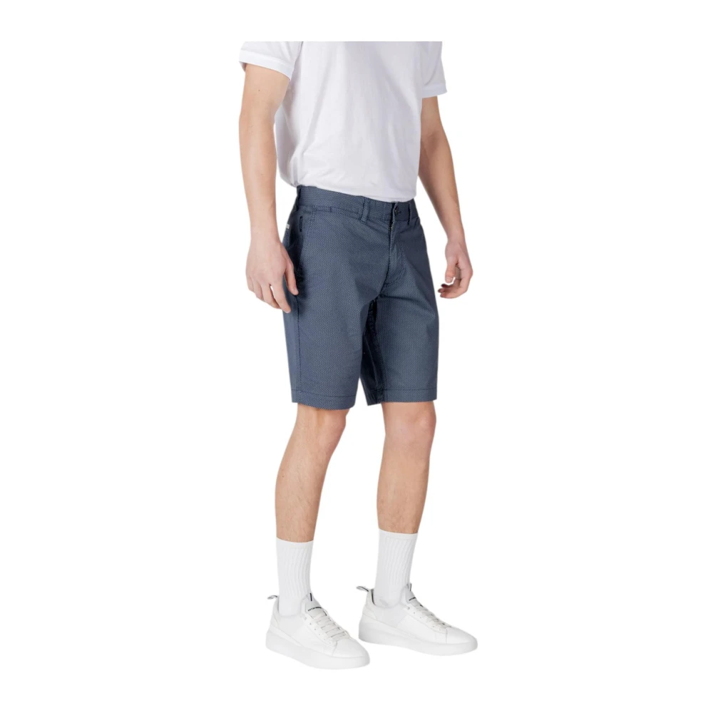 Armani Exchange Blauwe Katoenen Shorts met Zakken Blue Heren