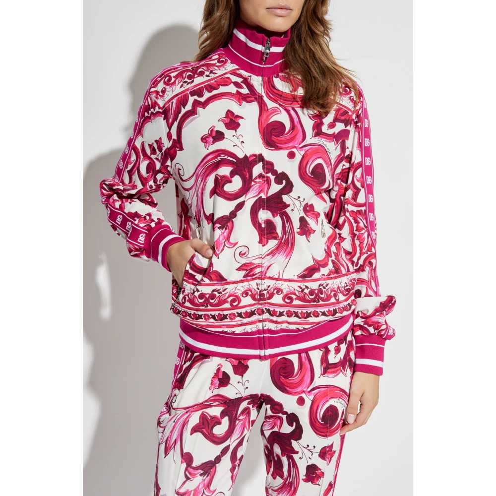 Dolce & Gabbana Sweatshirt met Majolica-patroon Pink Dames