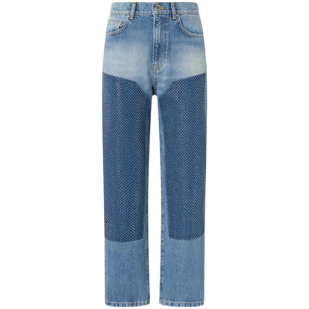 Pinko Blauwe Denim Jeans met Appliqué Details Blue Dames